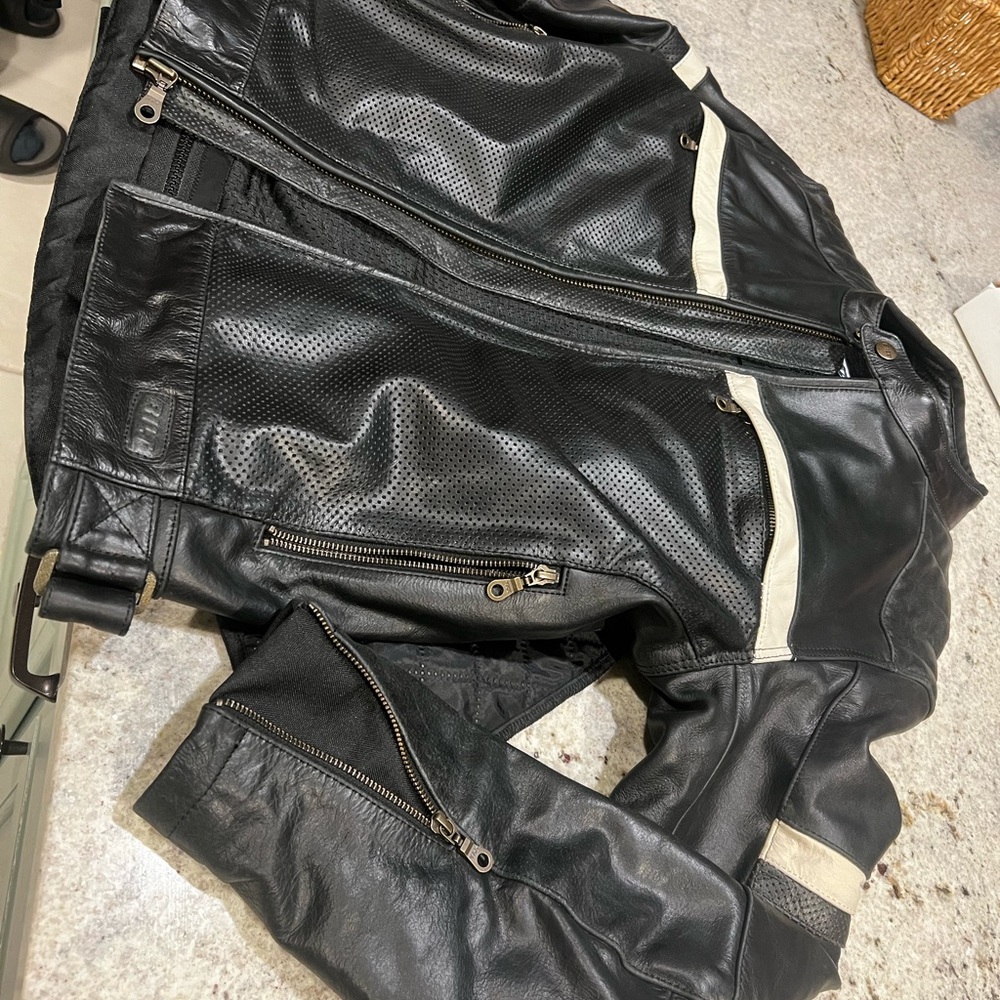 BILT Black Quilted Leather Riding Jacket